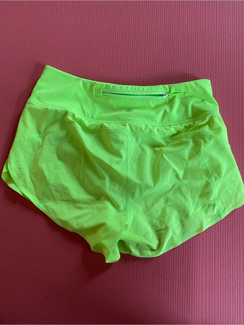 Athleta Neon Green Women’s Athletic Shorts - Picture 2 of 3